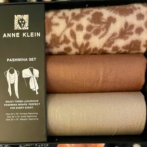 Anne Klein Pashmina Set - Multi, Brown, Cream